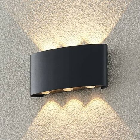 [NEUWERTIG] Wandleuchte Wandlampe LED ELC Emirana LED-Außenwandleuchte Wandlicht Alu Glas