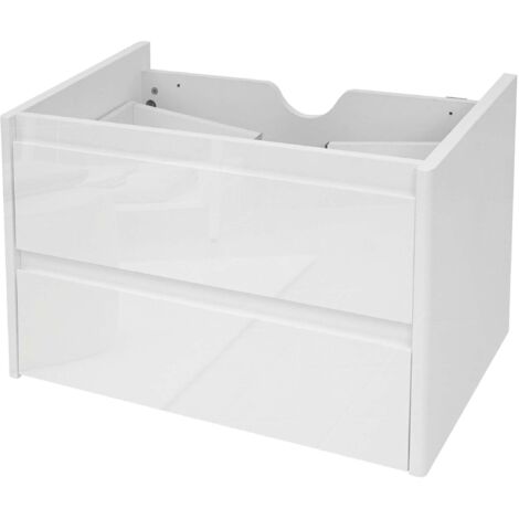 [NEUWERTIG] Waschbeckenunterschrank HHG-615, Waschtischunterschrank Waschtisch Badezimmer, hochglanz Soft-Close 50x60cm weiß