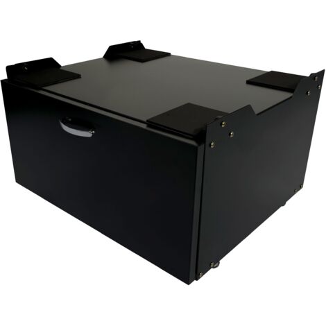 [NEUWERTIG] Waschmaschinenunterschrank HHG-501, Sockel Podest Erhöhung Untergestell, Schublade 33x61x52cm schwarz