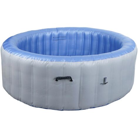 [NEUWERTIG] Whirlpool HHG-364, Ersatz-Pool 5 Personen, In-/Outdoor aufblasbar PVC laminiert, rund Ø198cm, grau-blau