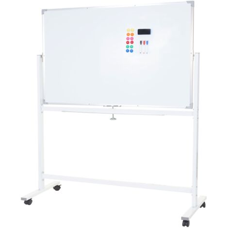 [NEUWERTIG] Whiteboard HHG-835, Magnettafel Memoboard Pinnwand, mobil rollbar inkl. Zubehör 150x100cm