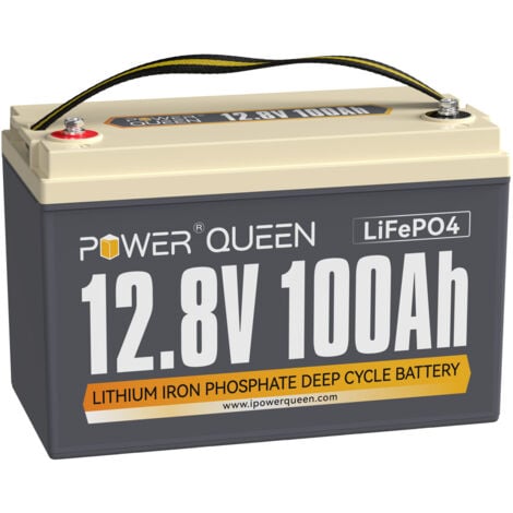 [NEUWERTIG]Power Queen 12V 100Ah Batterie Lithium Akku LiFePO4, 1280Wh Lithium Batterie mit 100A BMS, 4000+ Ladezyklen, perfekter Ersatz für Blei-Säure, SLA, AGM, GEL Batterie Akku -Packung1