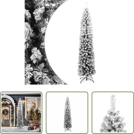 Neve floccata -  Albero di Natale Artificiale con Neve Fioccata Verde 210 cm PVC