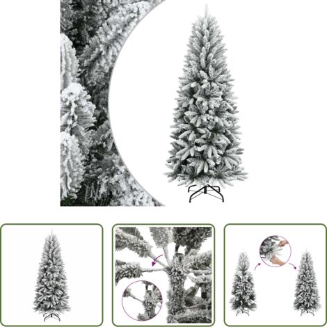 Neve floccata -  Albero di Natale Artificiale con Neve Floccata 120 cm PVC e PE