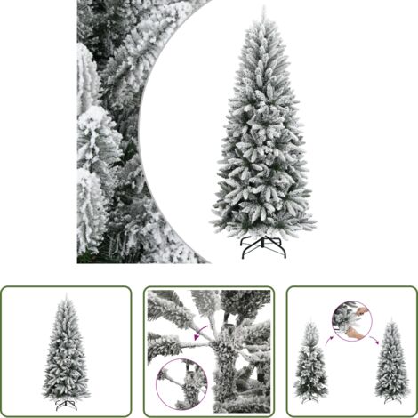 Neve floccata -  Albero di Natale Artificiale con Neve Floccata 240 cm PVC e PE