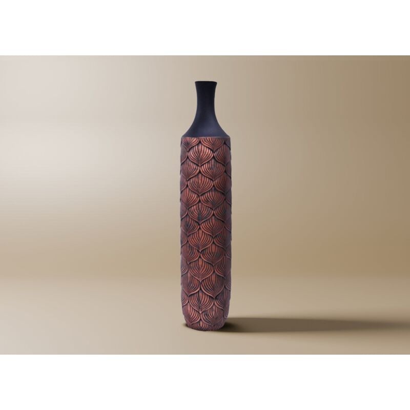 NEVEN - Vase XXL en polyrésine noir et marron H74 cm NEVEN