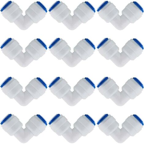 [NEVER USED] 12 Pcs RO Water Filter Accessories  1/4 Inch Nozzle Fitting  90 Degree Right Angle Fast Docking  for Connecting Water Pipe Fittings, Refrigerator Pipe