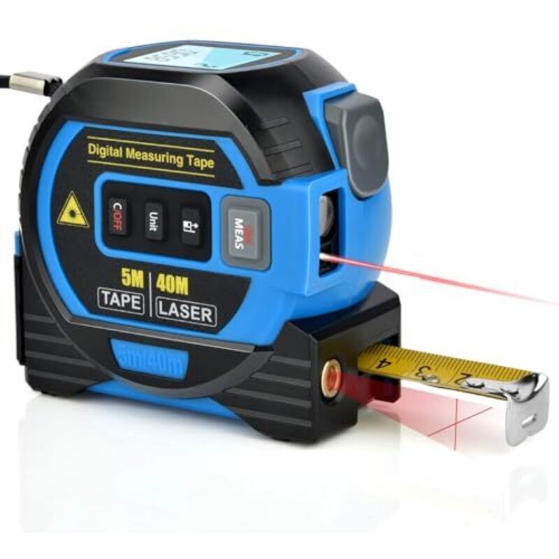 [NEVER USED] 3-in-1 Laser Tape Measure with Cross Line Level - Digital Laser Measurement Tool 131ft/40m, Auto-Leveling LCD Display, in/ft/m Units