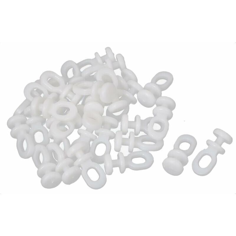 Odipie - never used] 30 Curtain Track Gliders – Rollers, Hooks and Rollers – for Windows, Curtains and Plastic Rollers – 22 mm x 10 mm – White