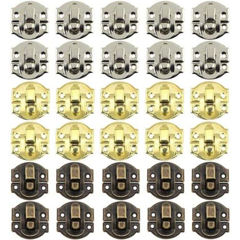 [NEVER USED] 30 Pcs Antique Hasp Locking Hinges Toggle Hasp Latch Closure with Screws for Wooden Box Suitcase Jewelry Boxes