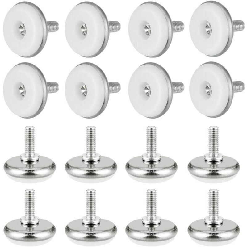 Odipie - never used] 30pcs Adjustable Leveling Feet Made of Plastic and Metal with Nut, Adjustable Feet M6 x 15 x 30mm, Furniture Adjustment Screw