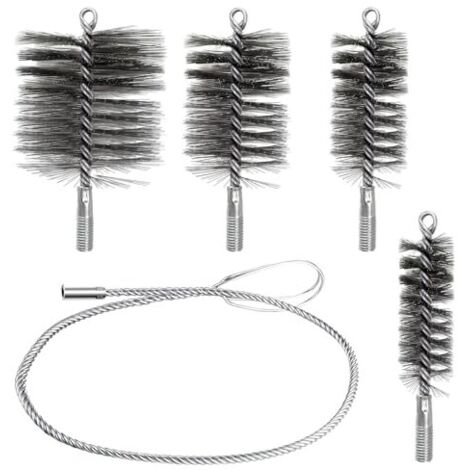 [NEVER USED] 4-piece chimney brush set, strong bristles, high user-friendliness, stove pipe brush for pipe cleaning and rust removal, chimney pipe cleaning brush 30mm 50mm 80mm 150mm