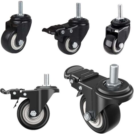 [NEVER USED] 4Pcs Office Chair Caster Wheels, M8 X 25mm Screw Heavy Duty Silent Swivel Casters, 360 Degree Furniture Caster for Appliances and Furniture