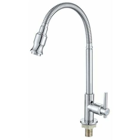 [NEVER USED] Bathroom Sink Faucet 360 Degree Rotatable Kitchen Bar Single Cold Water Soft Neck Laundry Room Outdoor Garden Faucet