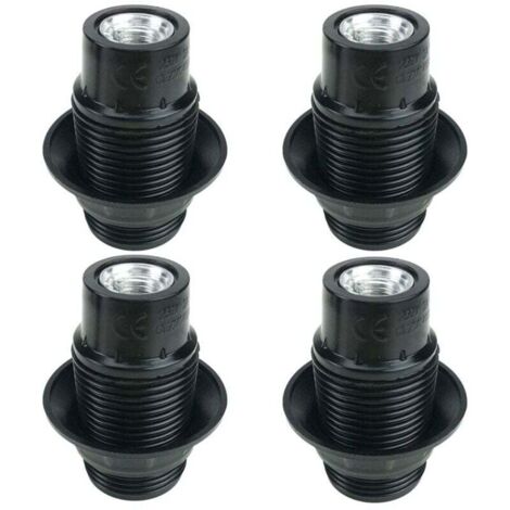 [NEVER USED] Black E14 bulb holder, 4 pieces E14 socket, E14 socket bulb, solid light bulb socket, black socket adapter