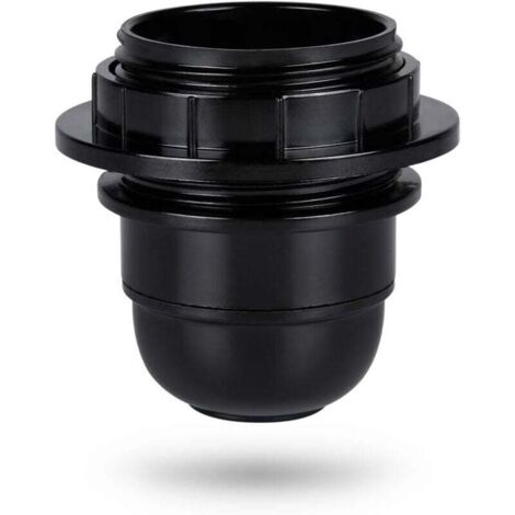 [NEVER USED] Black E27 screw socket – E27 lamp holder with plastic ring – E27 incandescent lamp socket – E27 incandescent lamp socket holder for ceiling and pendant lamps – E27 incandescent lamp socke