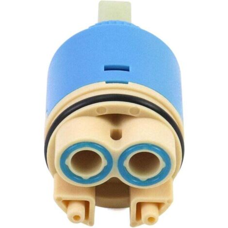 [NEVER USED] Ceramic replacement cartridge, ceramic for mixer tap, ceramic cartridge for kitchen or bathroom 35 mm, blue, with base
