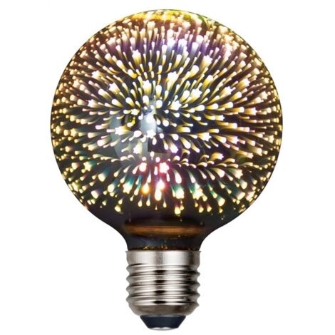[NEVER USED] Edison Vintage Light Bulb E27, E27 LED Vintage with 3D Firework Effect Glass Housing 3W Retro LED Lamp Decorative Light Bulb Ideal for Living Rooms, Restaurants, Christmas and Weddings - 