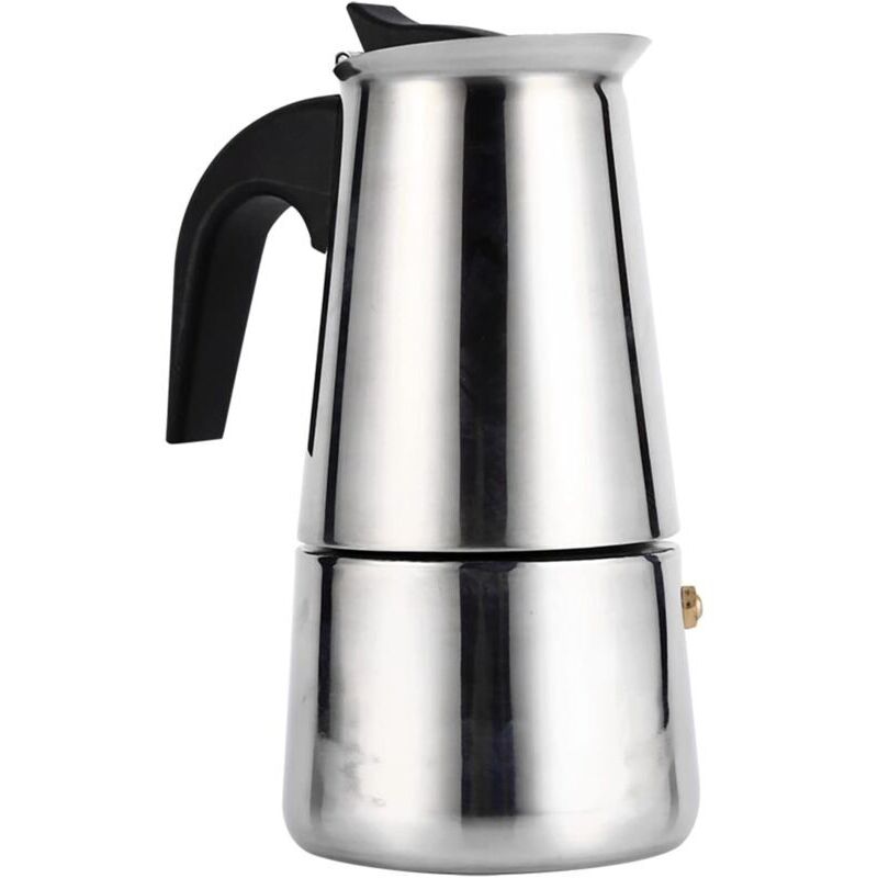 [NEVER USED] Espresso Coffee Maker, 4 Cups Portable Stainless Steel Moka Pot Italian Espresso Coffee Machine for Gas Stove, Cooker and Induction
