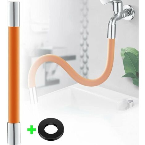 [NEVER USED] Faucet Extension 30cm Universal Faucet Aerator Silicone Hose Faucet Extension Pipe 360° Flexible Bending Orange