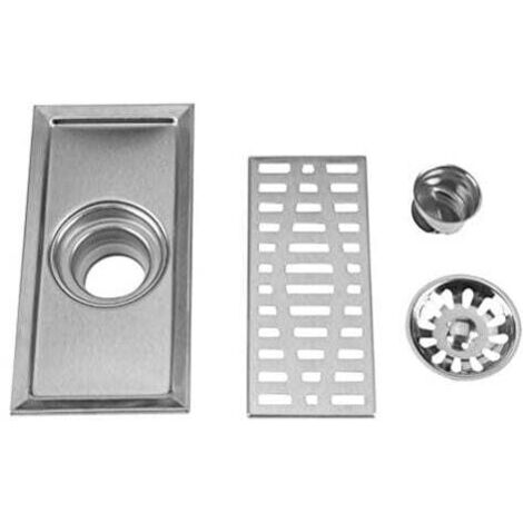 [NEVER USED] Floor drain, shower drain, floor drain, kitchen drain grate made of stainless steel with removable plate and removable filter