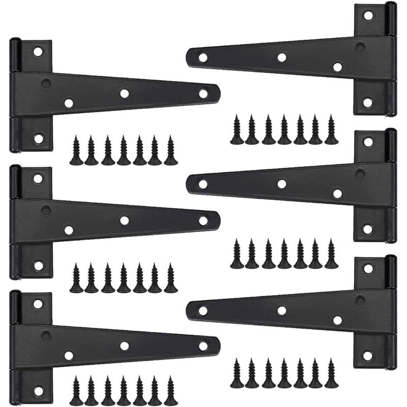 [NEVER USED] Furniture Hinge, Heavy Duty Door Hinge 6pcs, 6 Inch, Stainless Steel Flat Hinge Iron Door Hinges Heavy Duty Hinges for Doors, Windows
