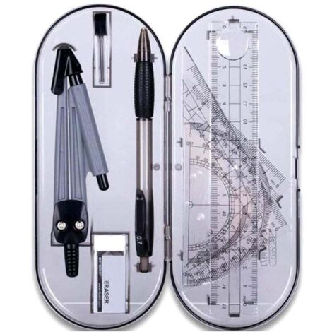 [NEVER USED] Geometry Set, Geometry Tools Compass, Compass and Protractor Set