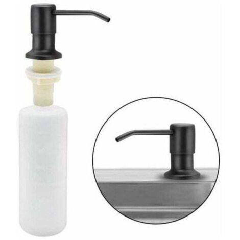 [NEVER USED]  Kitchen Sink Soap Dispenser, 350ML Kitchen Stainless Steel Built-In Detergent Dispenser, Refillable Soap Dispenser with 360° Rotating Pump (Matte Black)