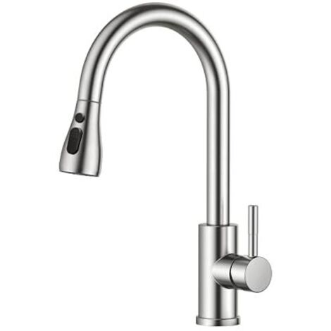 [NEVER USED] Kitchen Tap, Kitchen Mixer Taps with Pull Out Sprayer, Swivel Single Handle High Arc Pull Down Stainless Steel Sink Faucet
