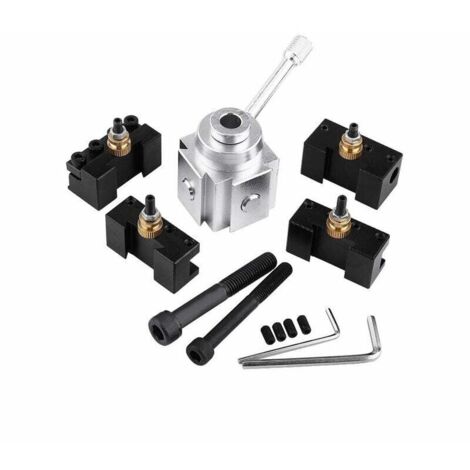[NEVER USED] Lathe tool holder, quick change holder lathe quick change tool holder lathe tool holder tool post mill holder screw set aluminum alloy