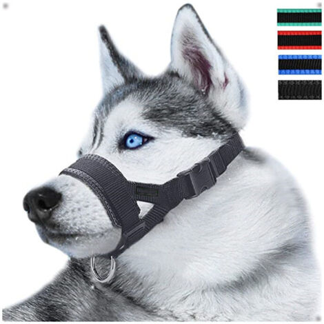 [NEVER USED] (L,Black) Adjustable Nylon Dog Muzzle, Anti Bark Anti Bite Muzzle