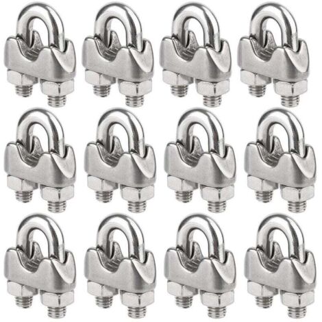[NEVER USED] M3 Wire Rope Clips, Wire Rope Clamps, U Bolt Stainless Steel Cable Clip 3mm Diameter, Pack of 12
