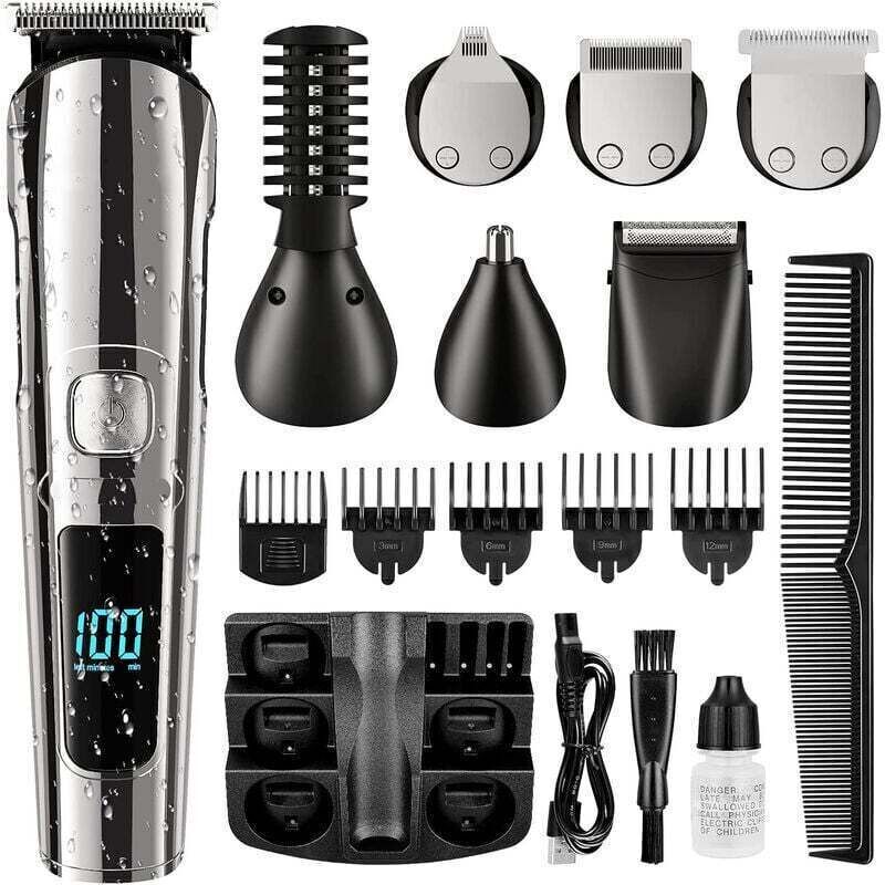 [NEVER USED] Men's Hair Clipper, 11-in-1 Professional Beard and Hair Trimmer, Cordless Electric Shaver, Precision Body Trimmer for Nose, LCD Screen,