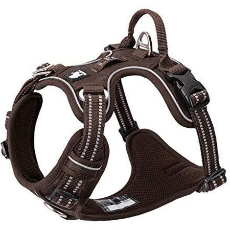 [NEVER USED] No Pull Dog Harness Soft Nylon Reflective Adjustable for Small Large Pet, XS, Brown