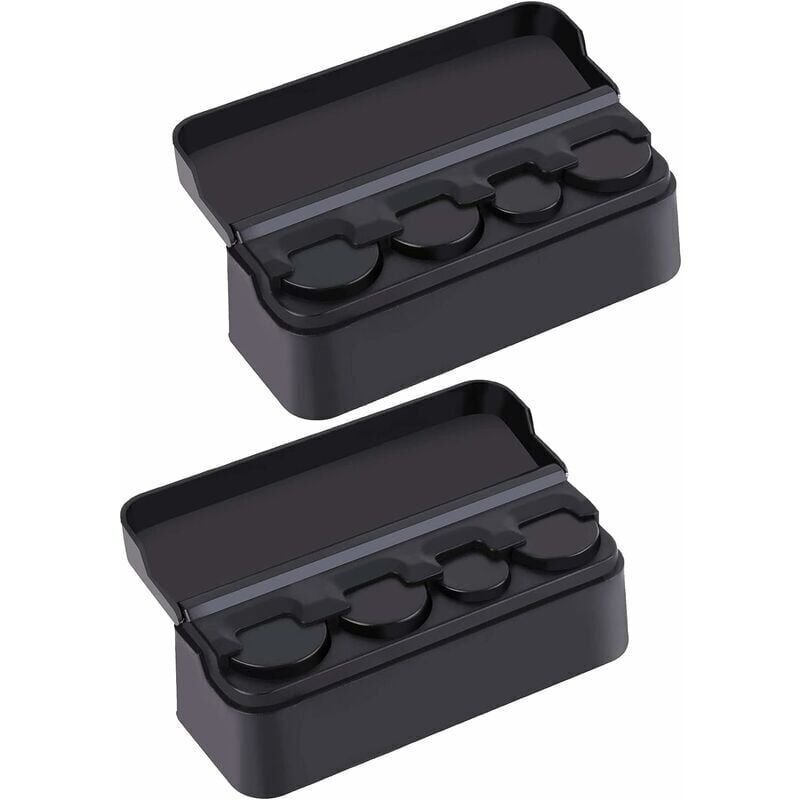 Never used] Pack Black Coin Holder Car Coin Organizer Storage Box Euro Coin Holder with Lid Pocket Euro Coin Holder for Car Portable Purse.