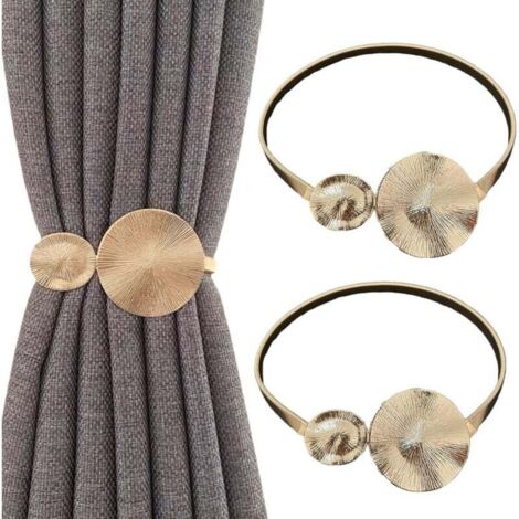 [NEVER USED]  Pack Modern Gold Metal Curtain Tiebacks - Living Room Bedroom Interior Accessories (Lotus Leaf)