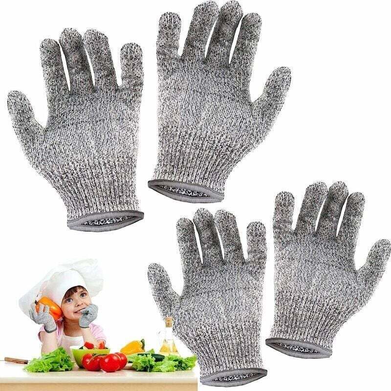 [NEVER USED] Pack of 2 pairs of cut-resistant gloves for children – Protection Level 5 – Food contact grade (XXS and XS)