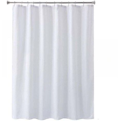 [NEVER USED] piece 80 x 180 cm, white, white shower curtain, waterproof and mildew-resistant, bathroom curtains with rust-proof eyelets and hooks