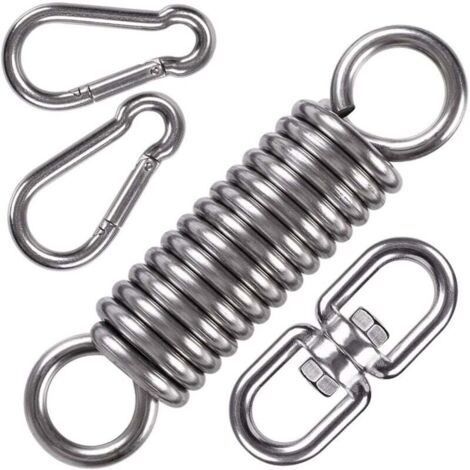 [NEVER USED] Punching Bag Hooks Stainless Steel, Hammock Swing Spring Hanging Kit, Swivel Hanging Hooks with 2 Spring Carabiners for Hanging Chair, Swings, Heavy Bag