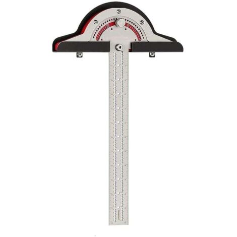 [NEVER USED] Round Head Protractor, 10-inch Carpentry Edge Ruler, Stainless Steel Protractor Finder Ruler, Double Arm Angle Measuring Tool for Woodworking Rulers