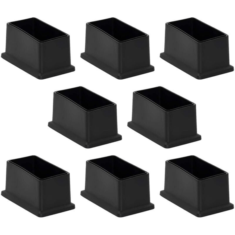 [NEVER USED] Set of 8 non-marking rectangular PVC chair leg caps - Floor protection 25 x 50 mm (1" x 2")