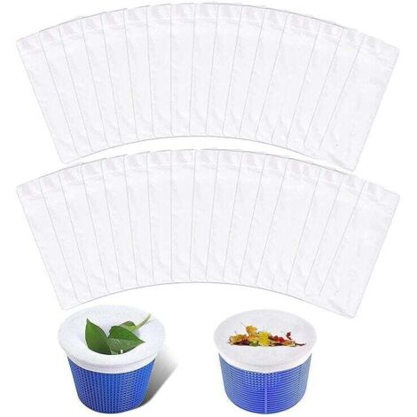 [NEVER USED] Swimming Pool Filter Skimmer, 30 Pcs Pool Skimmer Socks Skimmer Net, Pool Skimmer Sock Filter for Pool Basket, Pool Skimmer Socks for Swimming Pools, White
