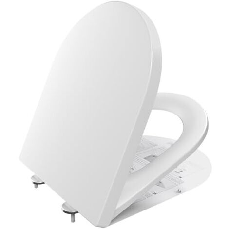 [NEVER USED] Toilet lid with soft close, toilet seat D shape, toilet lid white, toilet seat quick release, toilet lid, family toilet seat, toilet seat soft close, quick release toilet seat soft close