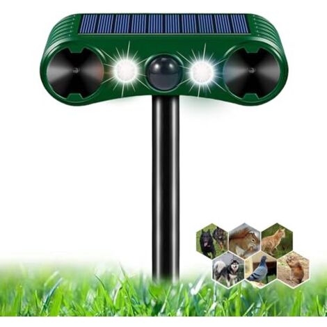 [NEVER USED] Ultrasonic Cat Repellent, Solar Cat Repellent 2 Modes, Waterproof Outdoor Cat Repellent with LED Light and Motion Detector, Animal Repellent for Cats Dogs Mice Raccoons Birds