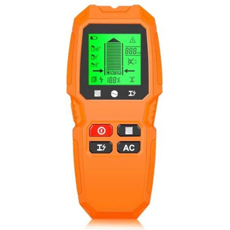 [NEVER USED] Wall Scanner Detector, 5-in-1 Wall Scanner for Wood, AC Wire, Metal Studs, Cables, Joists, with LCD Display (Orange)