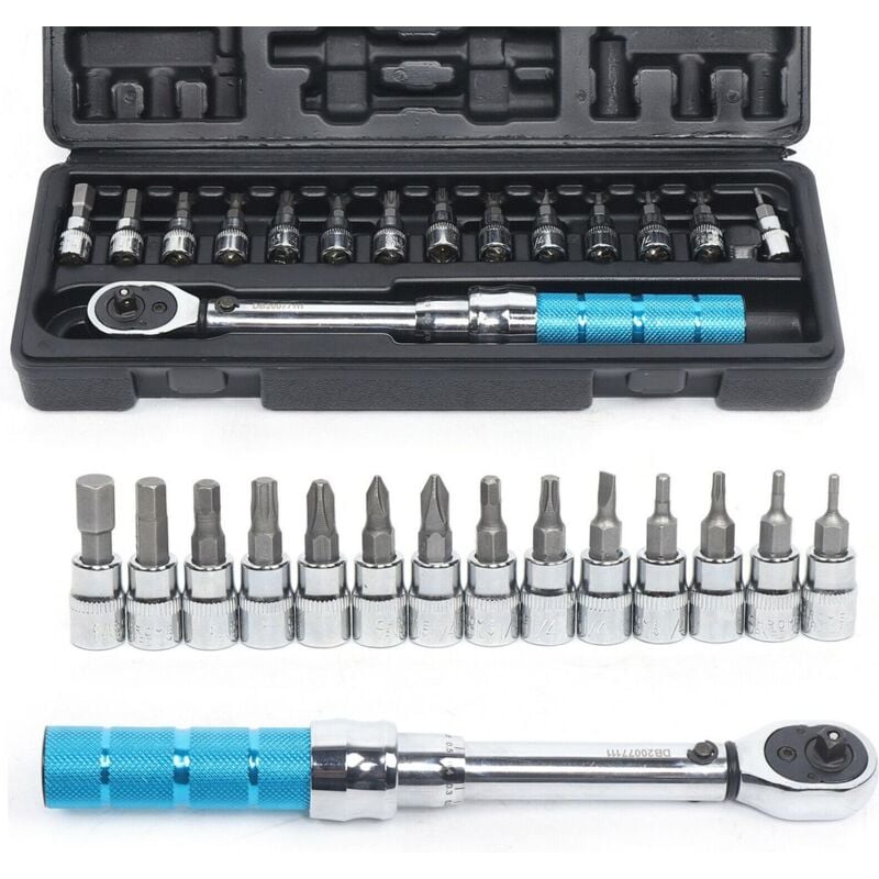 Never USED]15pcs Torque Wrench Bicycle Torque Wrench Tool Bike Torque Wrench 1/4'' 2-14Nm Manual Ratchet Wrench Set