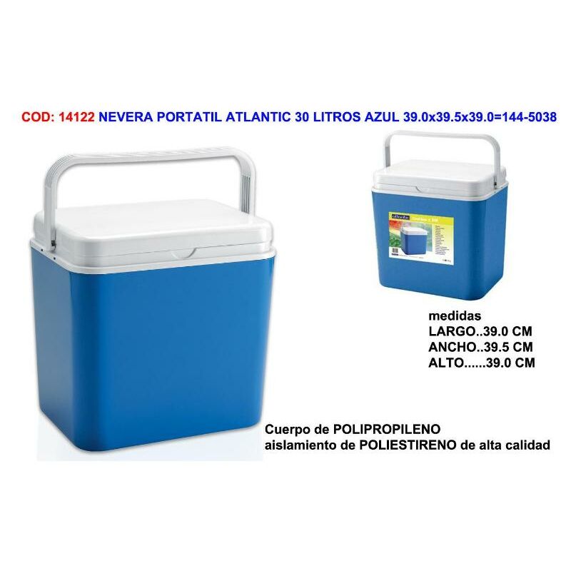

nevera portatil atlantic 30 litros azul 39.0x39.5x39.0 144-5038 - Mibricotienda