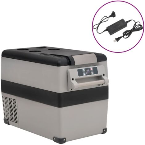 Nevera con asa y adaptador PP y PE negro y gris 45 L
