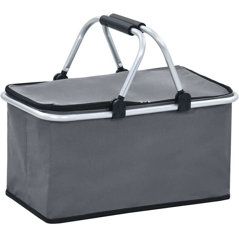 

vidaXL Nevera plegable aluminio gris 46x27x23 cm - Gris