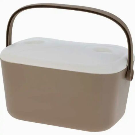 Nevera portátil de plástico rígido para picnic de 20 l, 31,5 × 47 × 27 cm, color beige